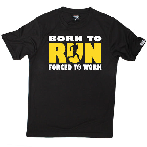 Men's Personal Best - Born To Run Forced To Work - Premium Dry Fit Breathable Sports T-SHIRT - Running jogging fitness gym tee top t shirt fashion clothing accessories