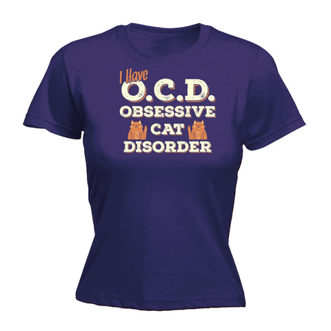123t Women's I Have OCD Obsessive Cat Disorder Funny T-Shirt