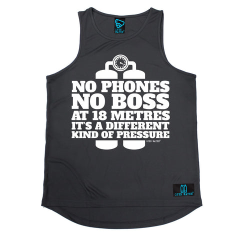 Open Water -  No Phones No Boss At 18 Metres It's A Different Kind Of Pressure - MEN'S TRAINING VEST