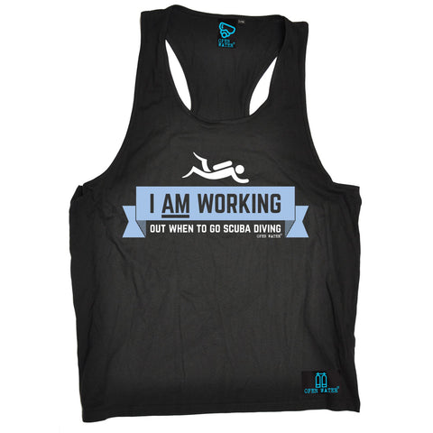 Open Water -  Men's I Am Working Out When To Go Scuba Diving - TANK TOP