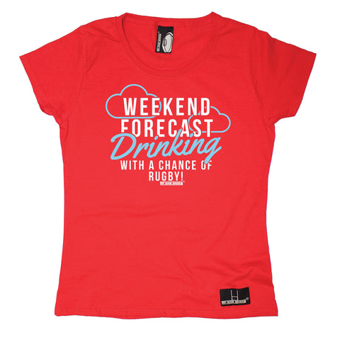 Up And Under Women's Weekend Forecast Drinking With A Chance Of Rugby T-Shirt