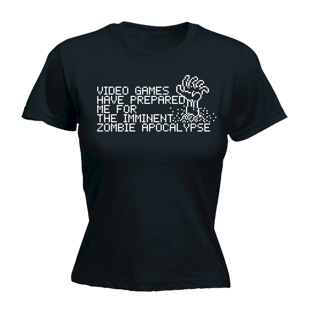 123t Women's Video Games Have Prepared Zombie Apocalypse Funny T-Shirt